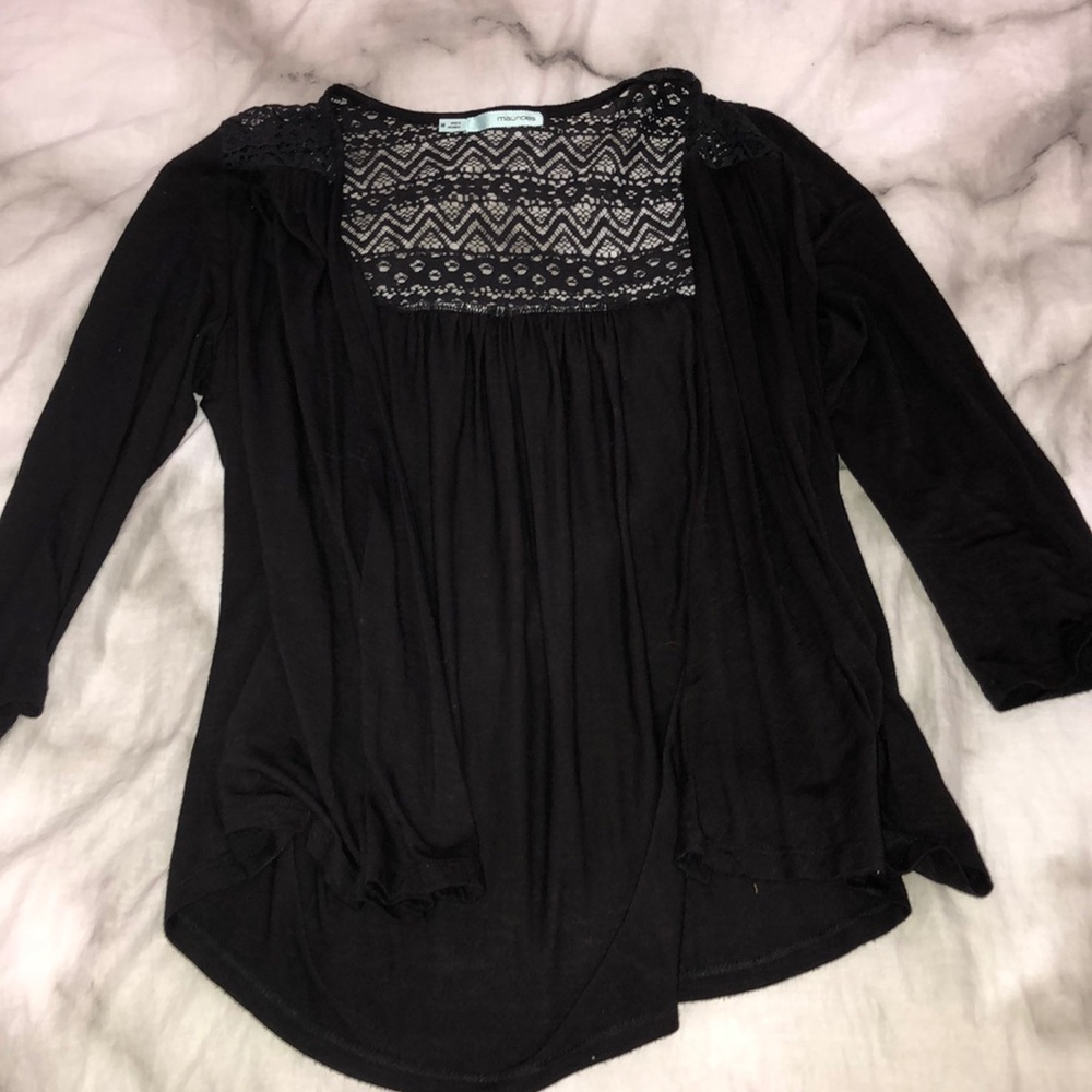 Black quarter sleeve cardigan Size M